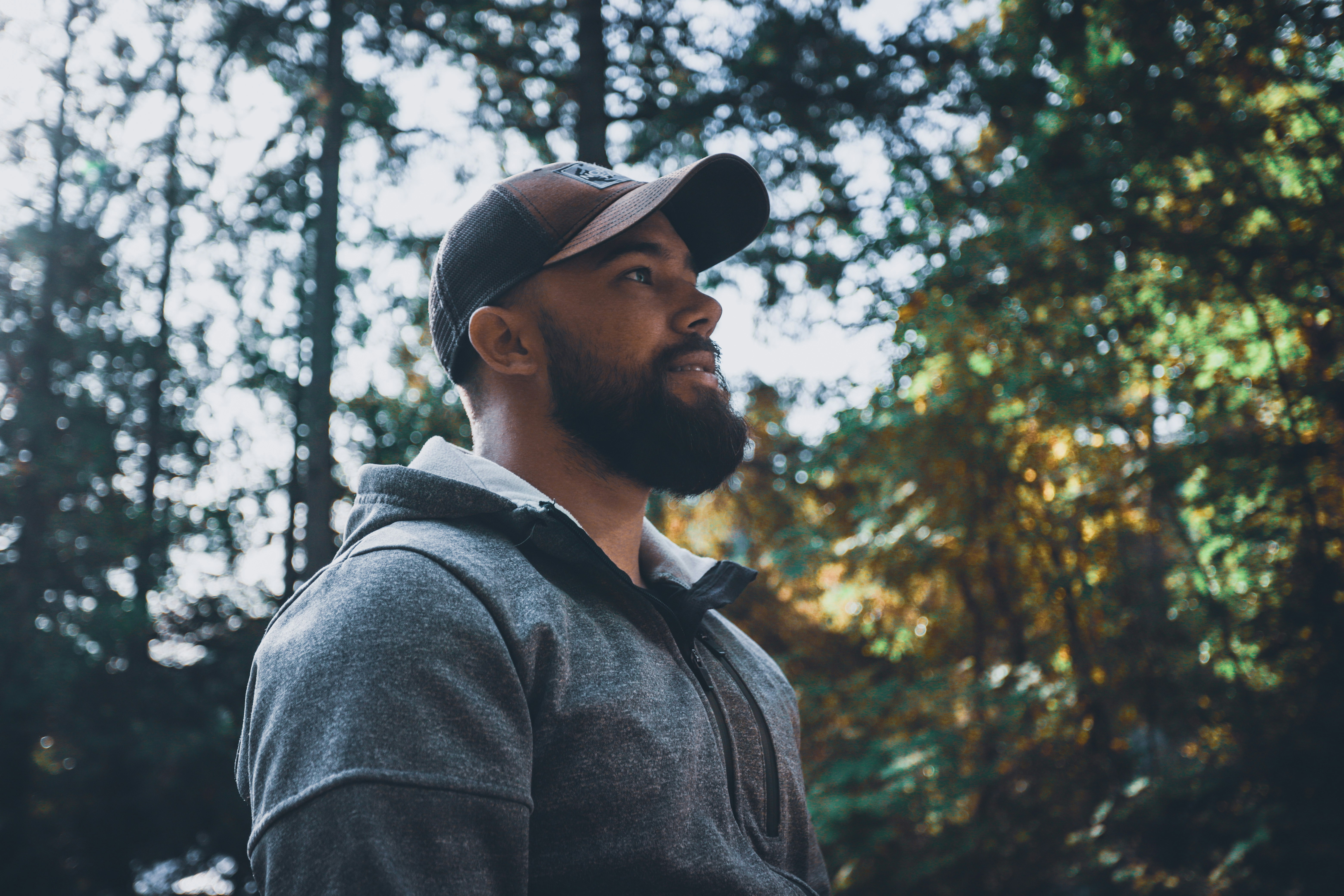Picture of Baseball Cap, Cap, Face, Head, Person, Smile, Adult, Male, Man, Beard