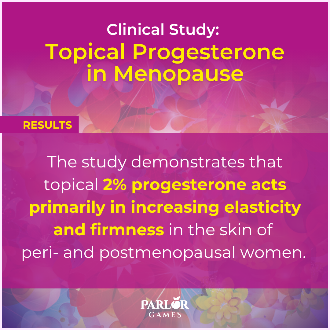 Picture of Advertisement, Poster with text Clinical Study: Topical Progesterone in Menopause RESULTS...