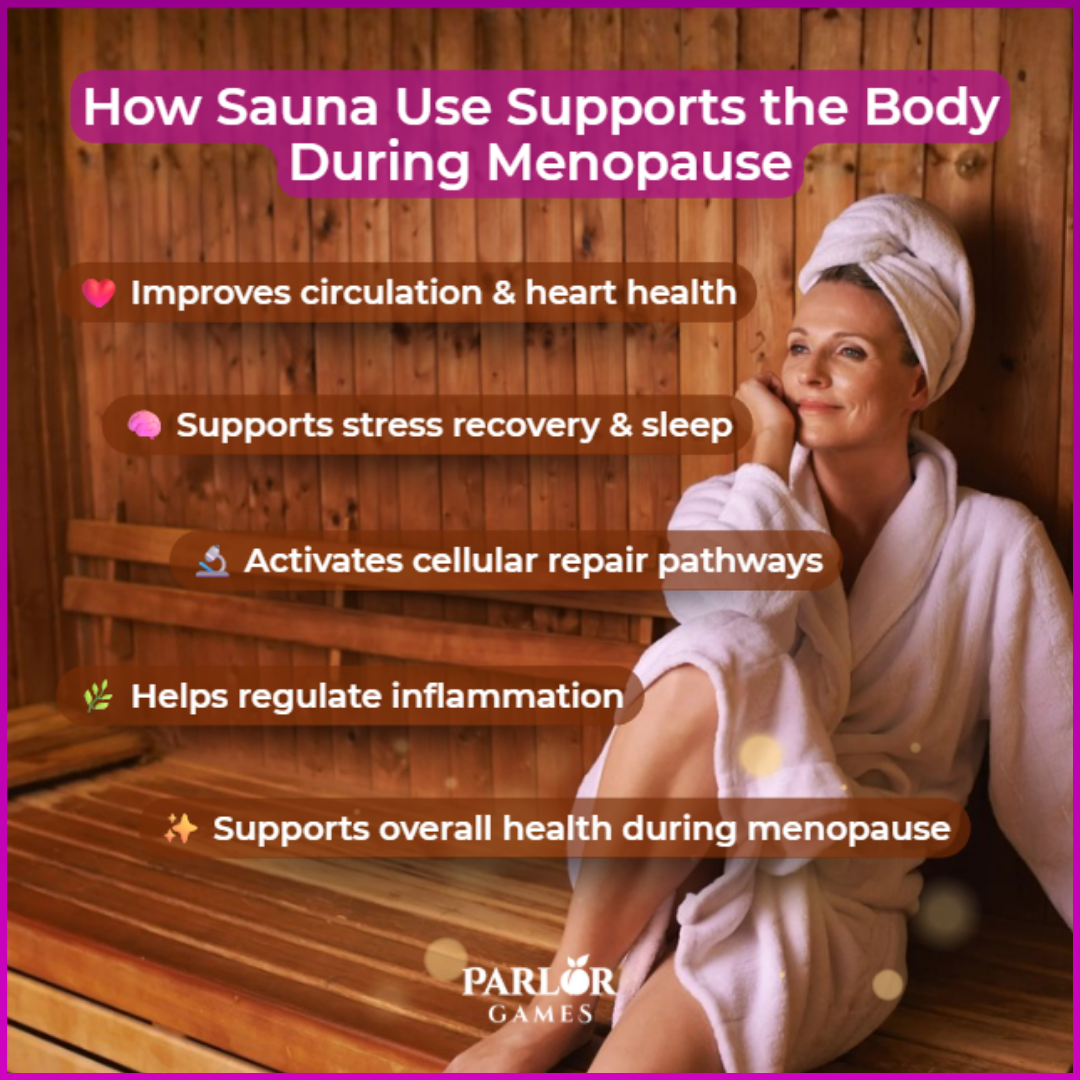 Picture of Adult, Female, Person, Woman, Face, Head with text How Sauna Use Supports the Body During...