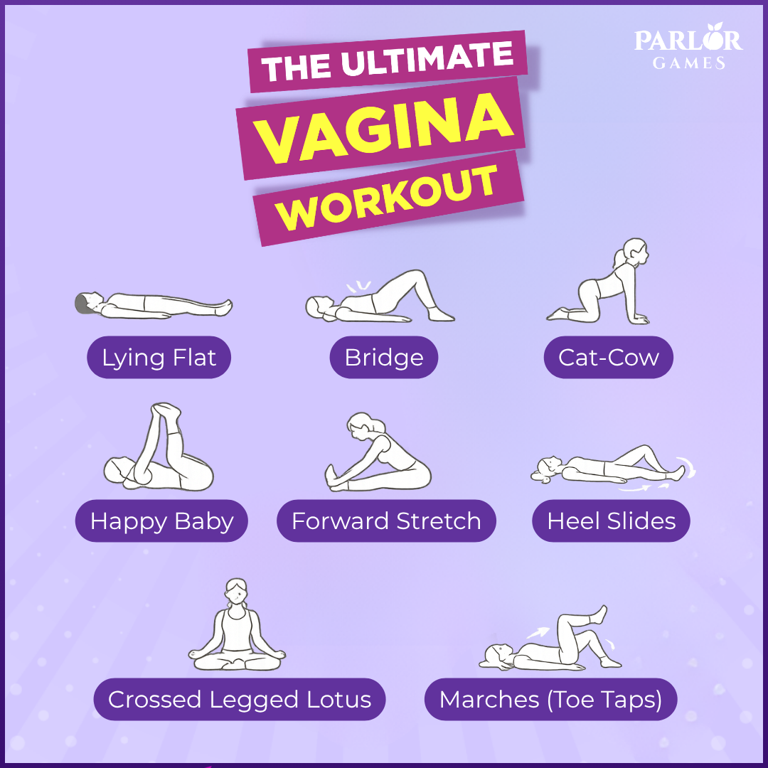Picture of Advertisement, Poster, Baby, Person with text PARL&Ouml;R THE ULTIMATE GAMES VAGINA WORKOUT Ly...